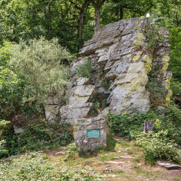 La Cheminée à Bohan, un monolithe rocheux à découvrir au sommet de la balade de la Table des Fées à Bohan-Membre. photo : Christophe Danaux
